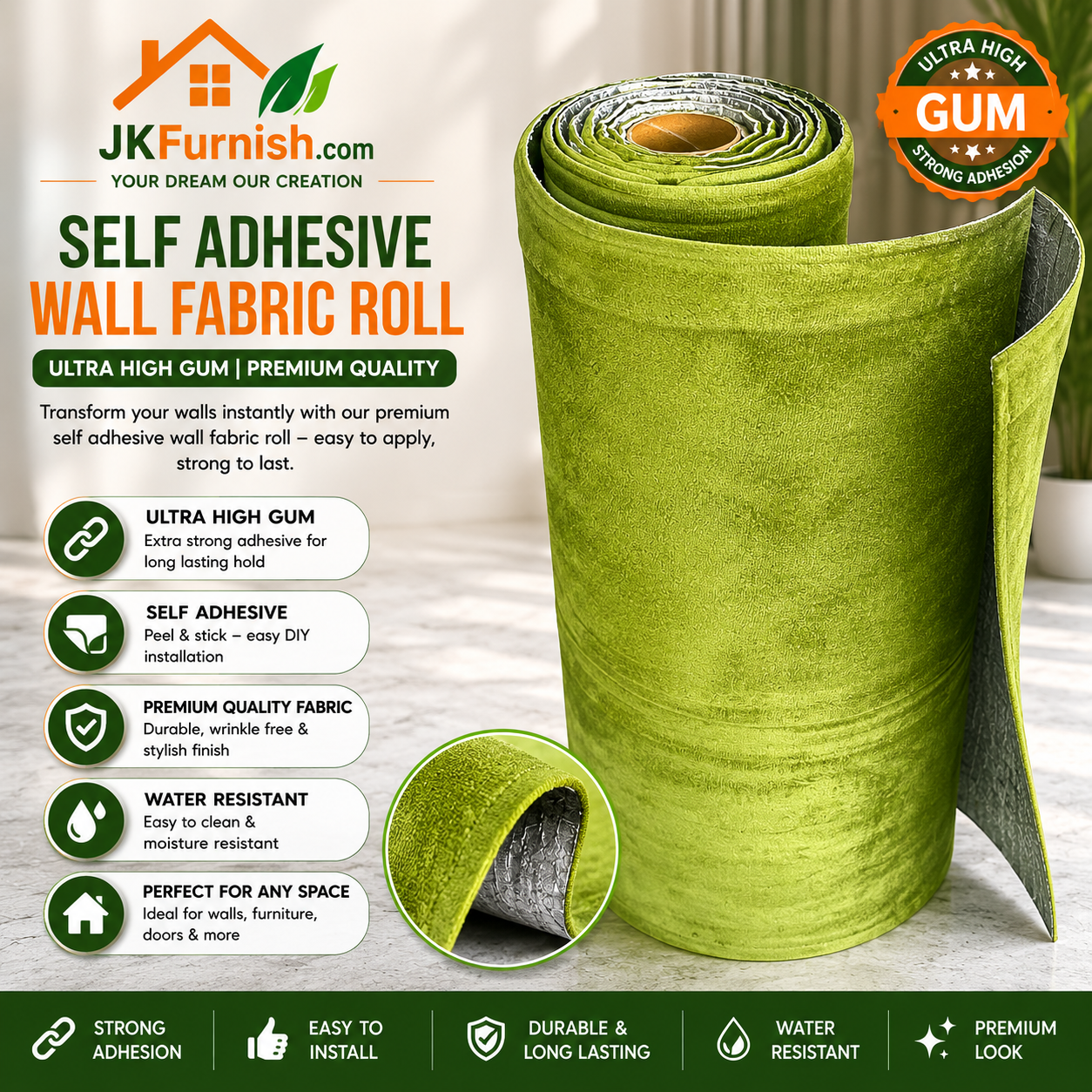 UV Self Adhesive Fabric Rolls
